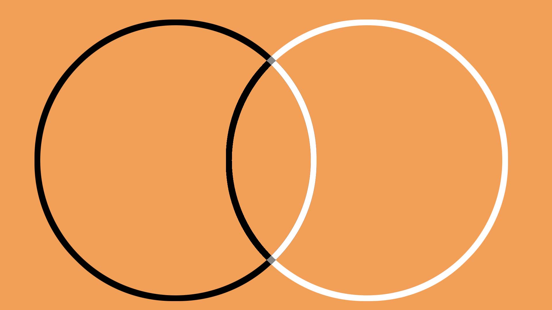 Two circles intersect showing balance