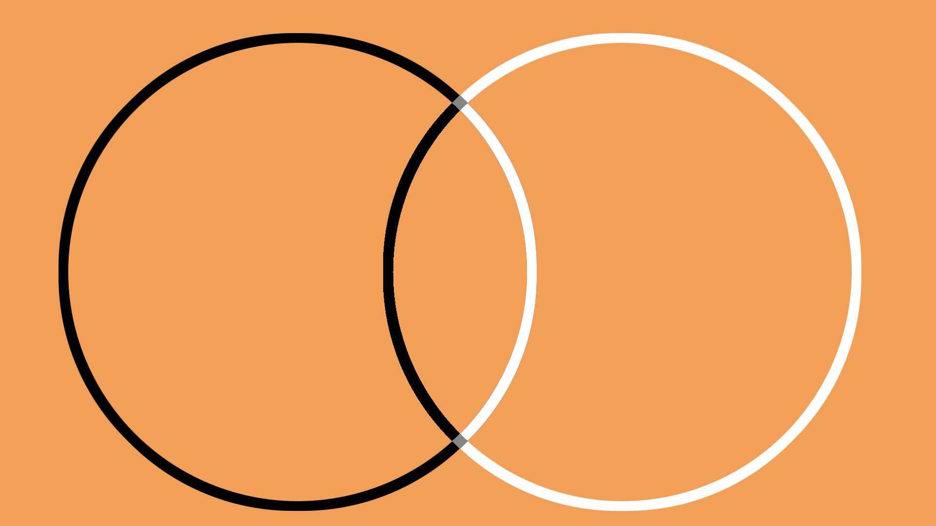 Inbetween the circles Two circles intersect showing balance
